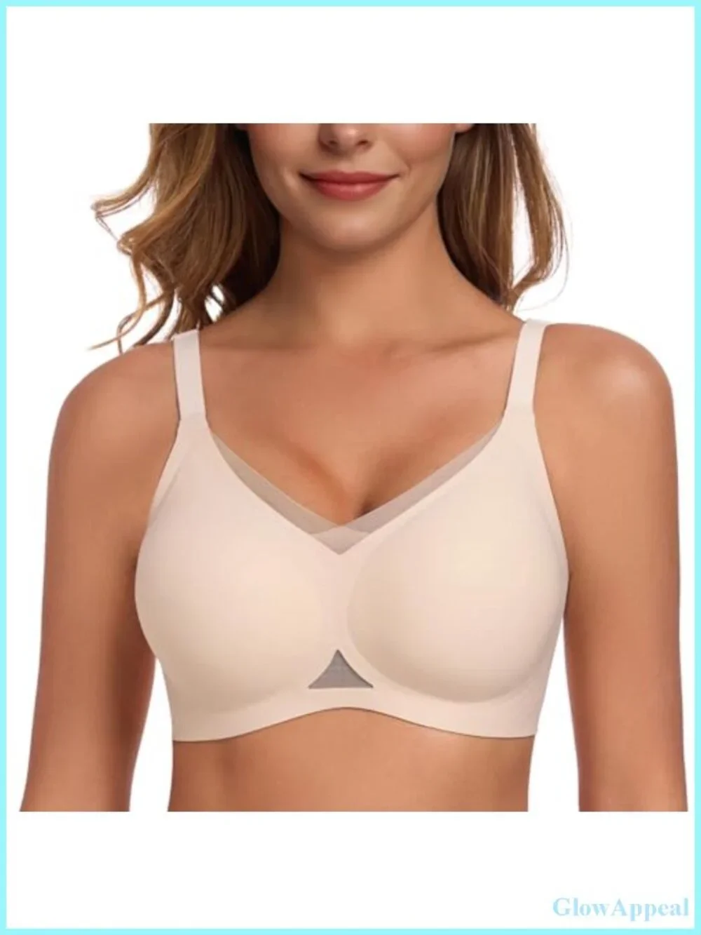 Wireless V Mesh Comfortable Bra Seamless Bralette Push Up No Underwire